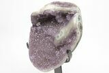 Sparkly, Amethyst Geode Section on Metal Stand #209043-3